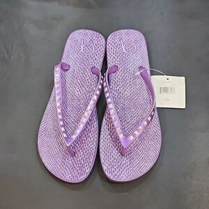 BRAND NEW OP STUDDED EMBELLISHMENTS SLIP-ON WOMEN"S THONG SUMMER SANDAL